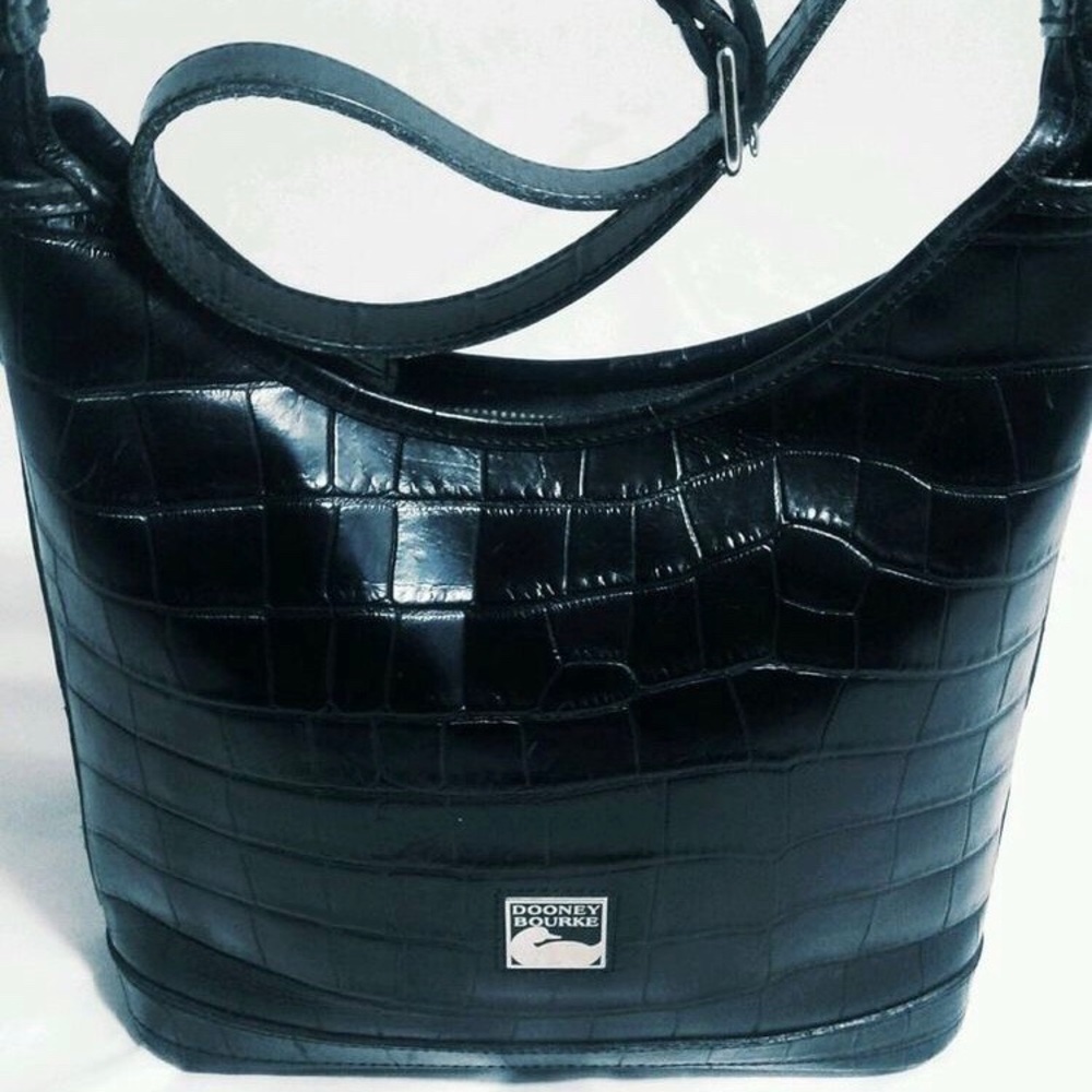 SALE Dooney & Bourke Black Exoctic Leather Handbag